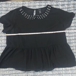 Torrid Black‎ Studded Peplum Top Size 3